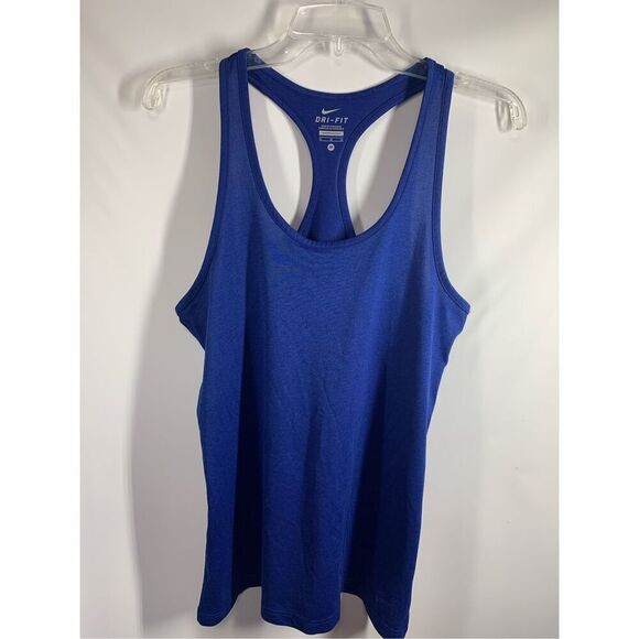 Nike Women's Dri Fit Racerback Tank Top Activewear Blue Size Medium - Picture 1 of 7